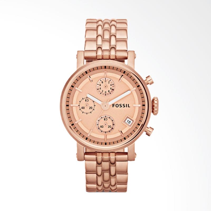 Fossil Boyfriend Chronograph Rose-Tone Watch ES 3380 Jam Tangan Fashion Wanita - Rose