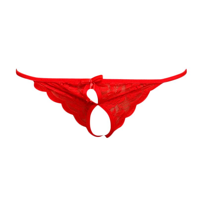 Kimochi Me Lingerie RCLN076 Transparant Open Crotch G-string - Merah