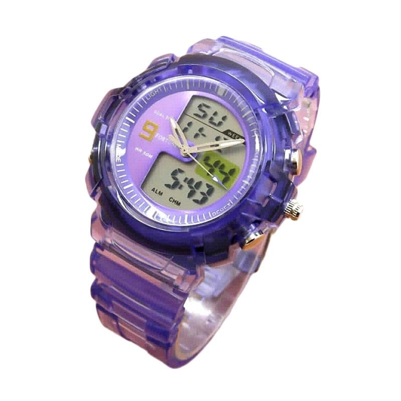 Fortuner FR J-509AD Dualtime Jam Tangan Sport Wanita - Purple