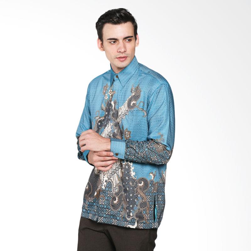 Batik Waskito KB LE 18190 Dobby Hologram Silk Long Sleeve Shirt - Torquise