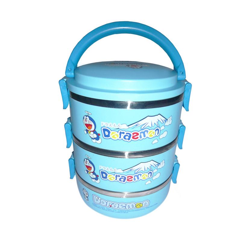 harga Nomuri Karakter Doraemon Lunch Box Stainless Steel Rantang 3 Susun - Biru Blibli.com