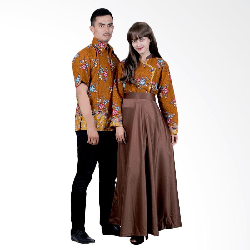 Batik Putri Ayu Solo SRG110 Sarimbit Gamis Modern Batik - Cokelat