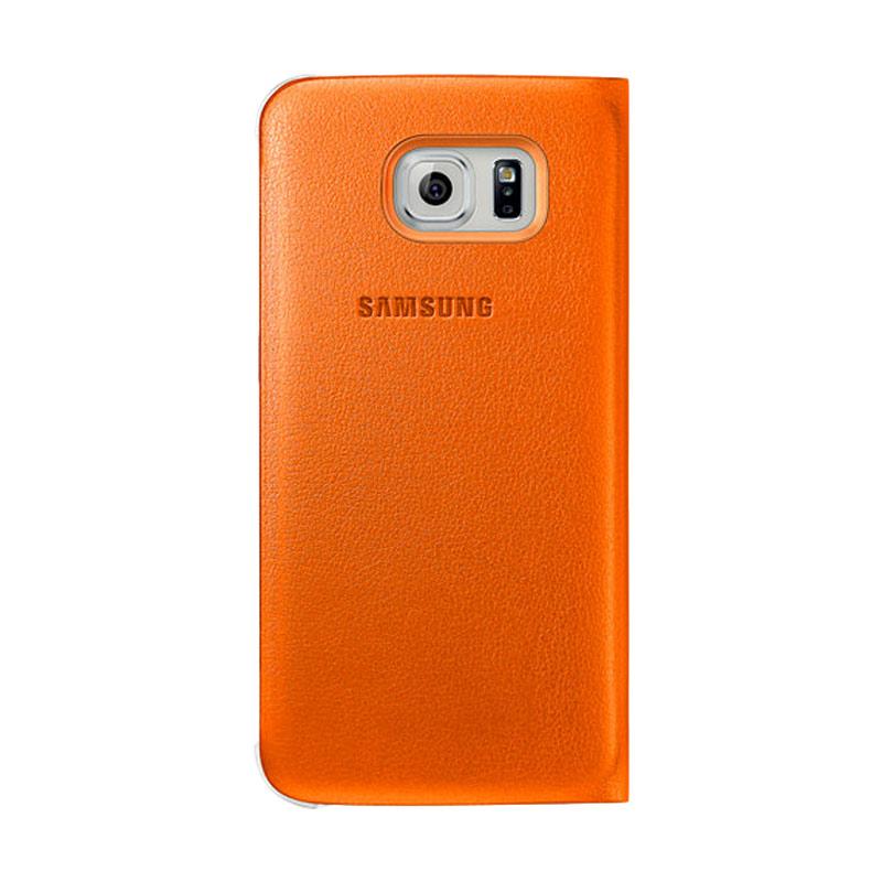 Jual Samsung Original Wallet Flip Cover Casing For Samsung Galaxy S6 Edge Orange Online September 2020 Blibli Com