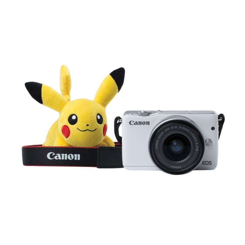 Canon EOS M10 Kit EF-M 15-45mm IS STM Kamera Mirrorless - White + Free Pokemon Special Edition
