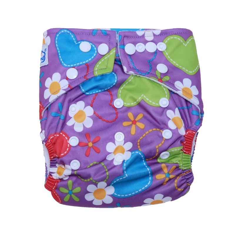 harga Babyland New Pocket Purple Flower Baby Clodi with 2 Inserts 3 Layers Microfiber Blibli.
