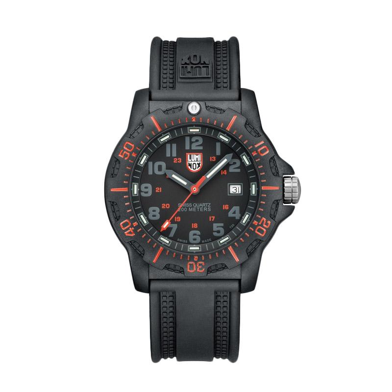 Luminox Black Ops Carbon 8800 Series Rubber Strap Jam Tangan Pria - Black Orange [GGL.L8815]