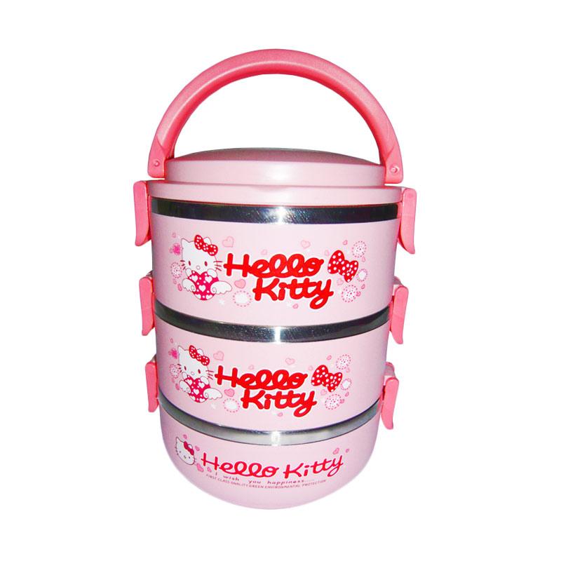 harga Nomuri Karakter Hello Kitty Lunch Box Stainless Steel Rantang 3 Susun - Pink Blibli.