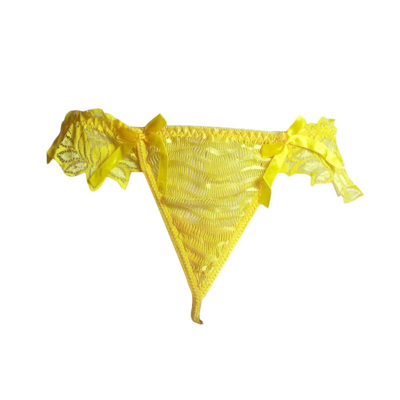 Jakarta Lingerie Gstring JLG101E Net Flower Sexy Celana Dalam Wanita - Yellow