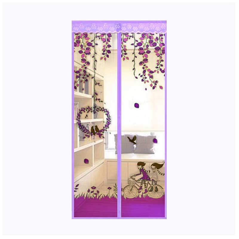harga Eigia Anti Nyamuk Serangga Lalat Magic Mesh Motif Love Bicycle Tirai Pintu Magnet - Ungu