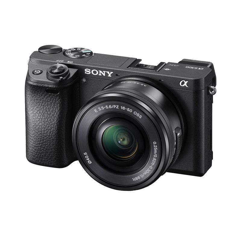 SONY Alpha a6300 Kit 16-50mm Kamera Mirrorless with NP-FW50 Battery - Black + Free Memory Card 64 GB