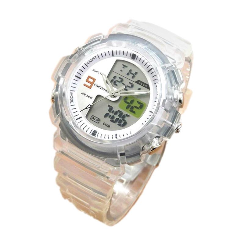 Fortuner FR 123AD Dualtime Jam Tangan Sport Wanita - Transparent