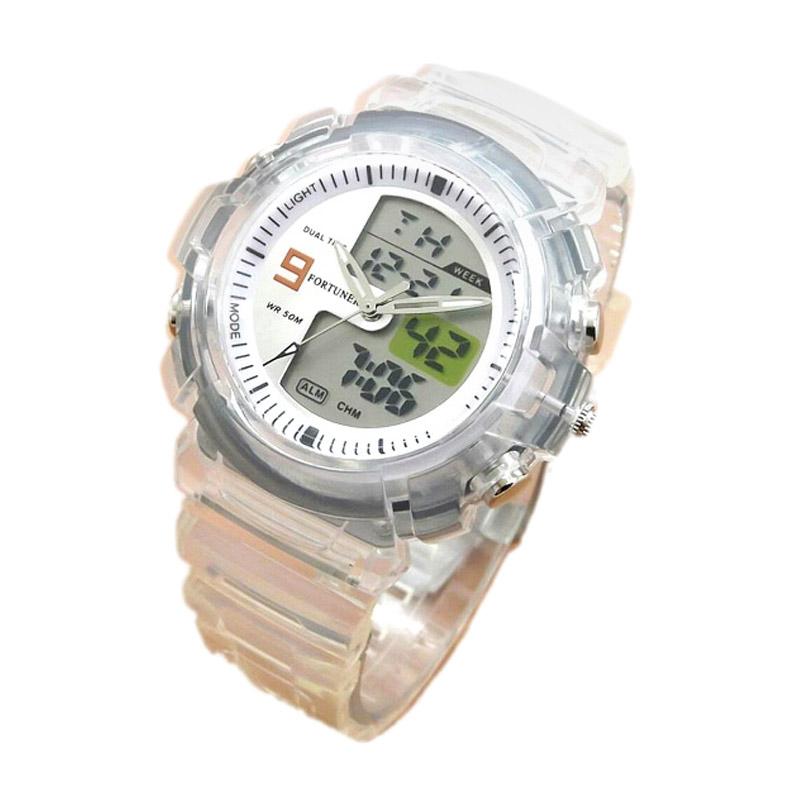 Fortuner FR 509AD Dualtime Jam Tangan Sport Wanita - Transparent