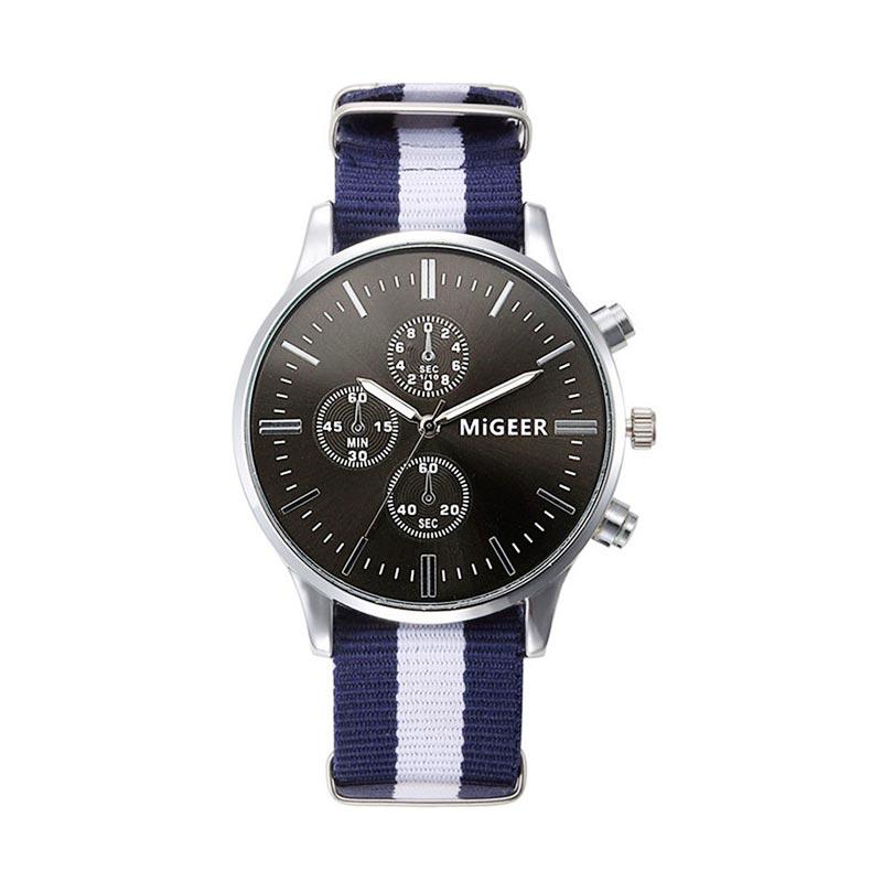Ormano Monroe Stripes Wristwatch Sport Watch Jam Tangan Unisex - Biru Putih
