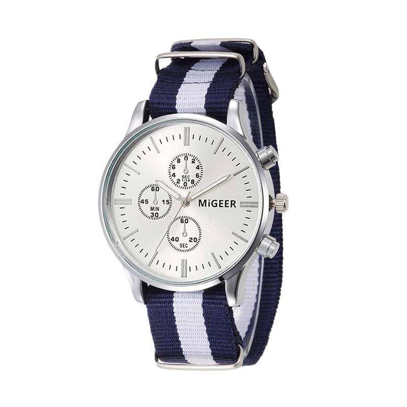 Ormano Monroe Stripes Wristwatch Sport Watch Jam Tangan Unisex - Biru Silver