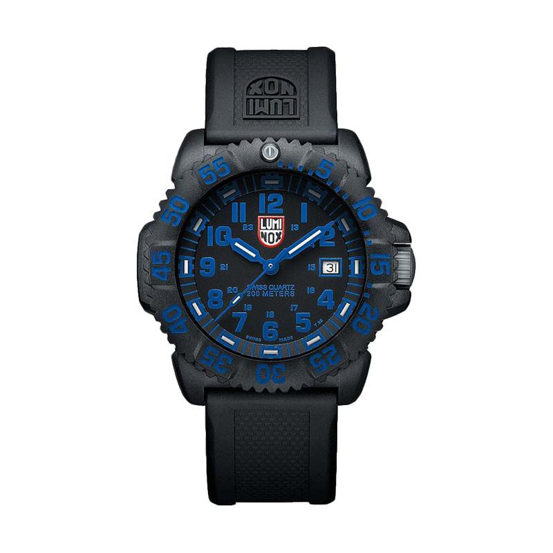 Luminox NAVY SEAL Colormark 3050 Series Rubber Strap Jam Tangan Pria - Black Blue [GGL.L3053.S]