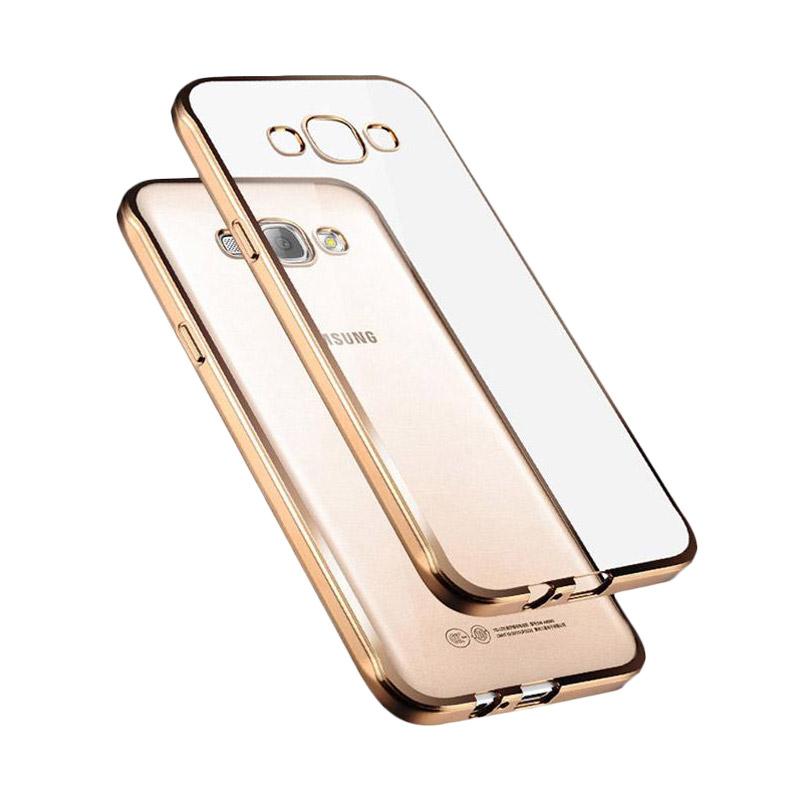 Case Jelly Transparan Shiny Chrome List Softcase Casing for Samsung Galaxy Grand 1 .