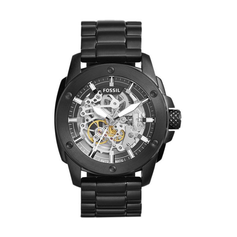 Fossil ME 3080 Modern Machine Automatic Black Stainless Steel Watch Jam Tangan Fashion Pria