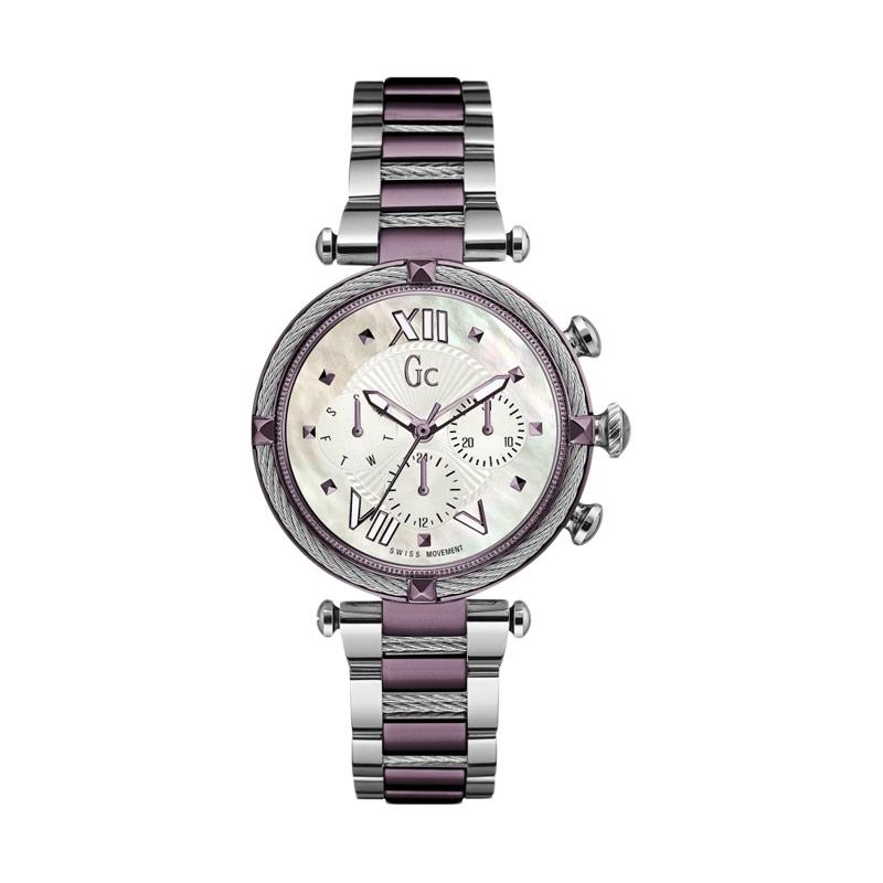 Guess Collection Gc Cablechic Y16003L3 Stainless Jam Tangan Wanita - Silver Purple