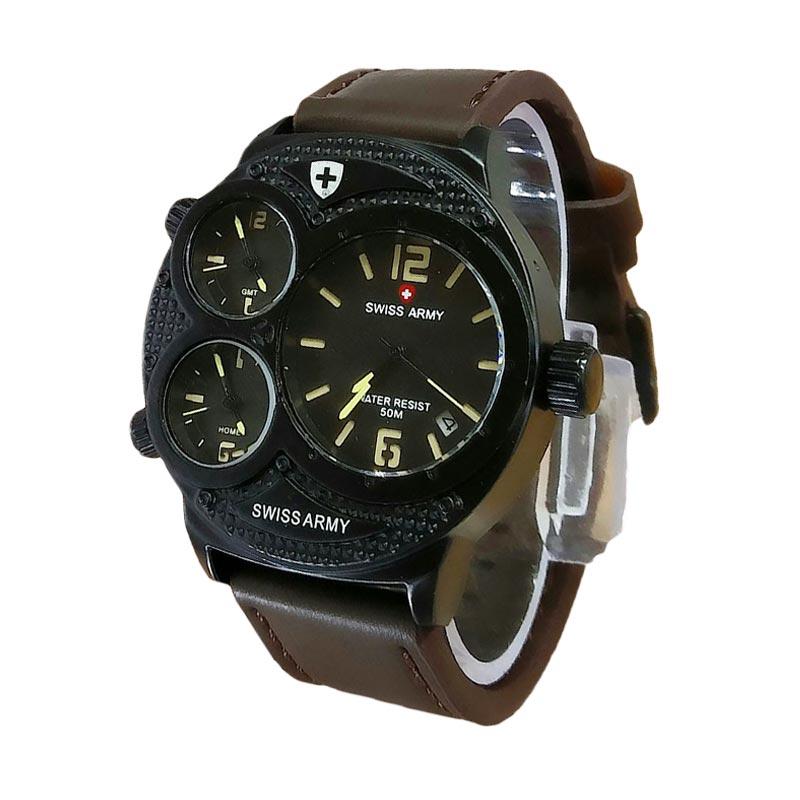 Swiss Army SA X00654 DBY Triple Time Jam Tangan Pria - Coklat Tua