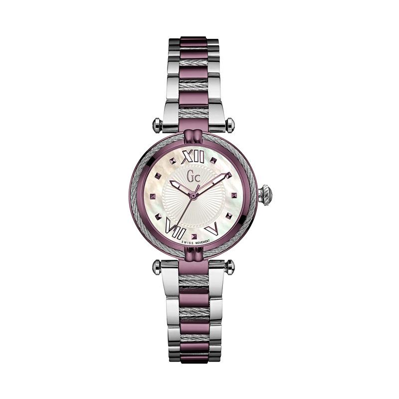 Guess Collection Gc Cablechic Y18003L3 Stainless Jam Tangan Wanita - Silver Purple