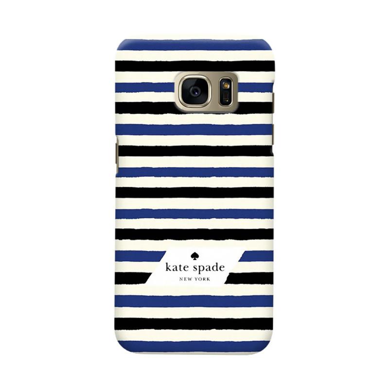 Tempat Jual Indocustomcase Kate Spade Blue Black Stripe Cover Casing for Samsung Galaxy S6 Lengkap