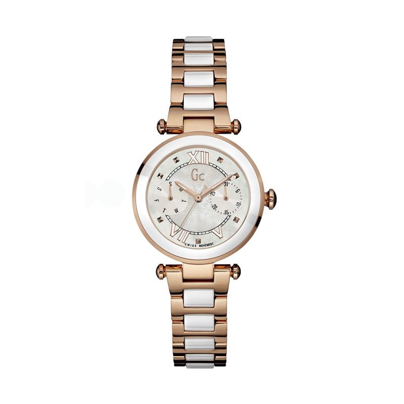 Guess Collection Gc Ladychic Y06004L1 Stainless Jam Tangan Wanita - Rose Gold White