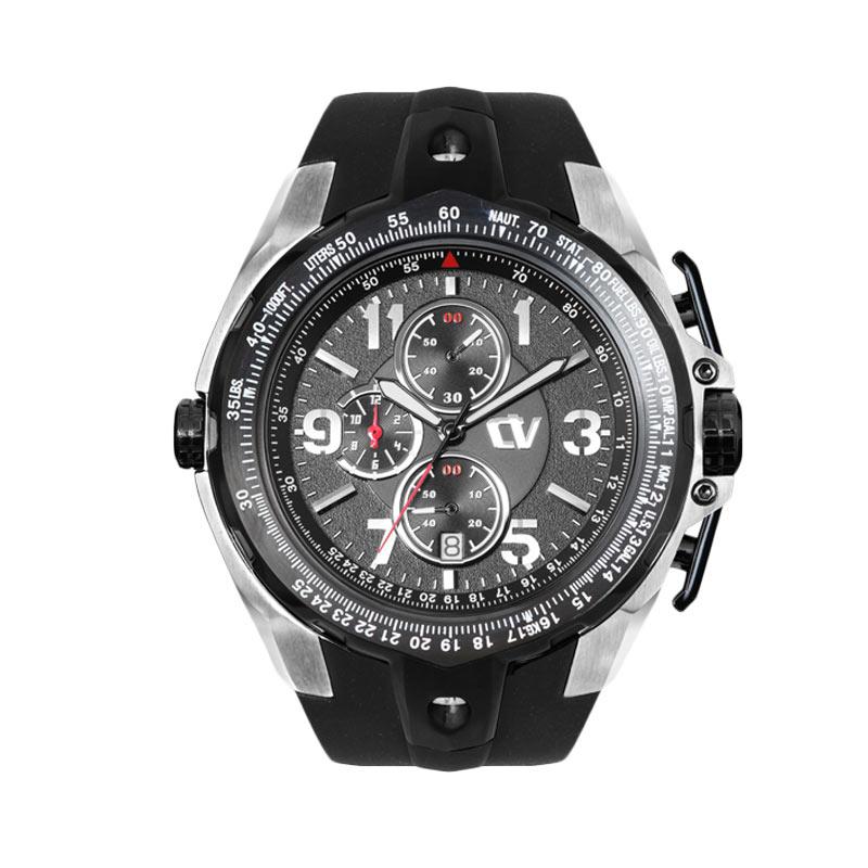 Christ Verra Collection Chronograph Rubber Mens Watch CV C 92181G-30 BLK/BLK - Silver Black