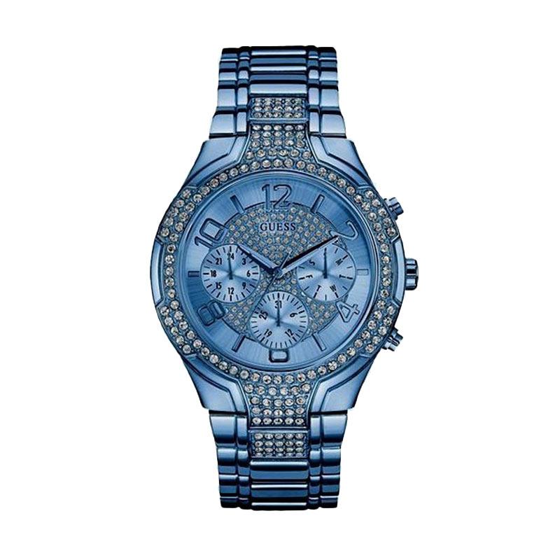 GUESS W0628L6 Stellar Guess Watch Diamond Kyrstal Stainless Steel Jam Tangan Wanita - Blue