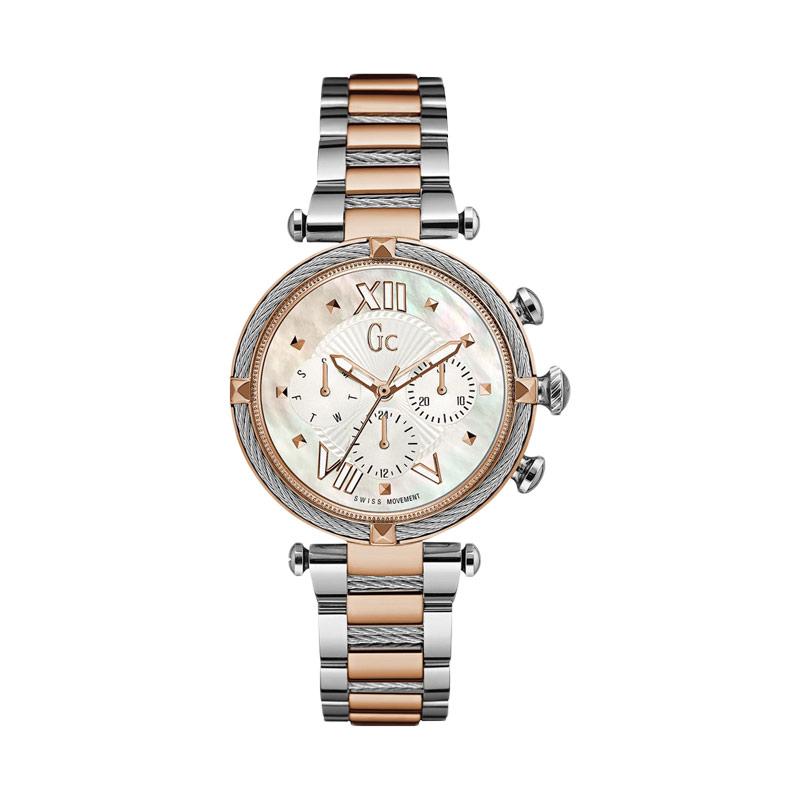 Guess Collection Gc Cablechic Y16002L1 Stainless Jam Tangan Wanita - Silver Rose Gold