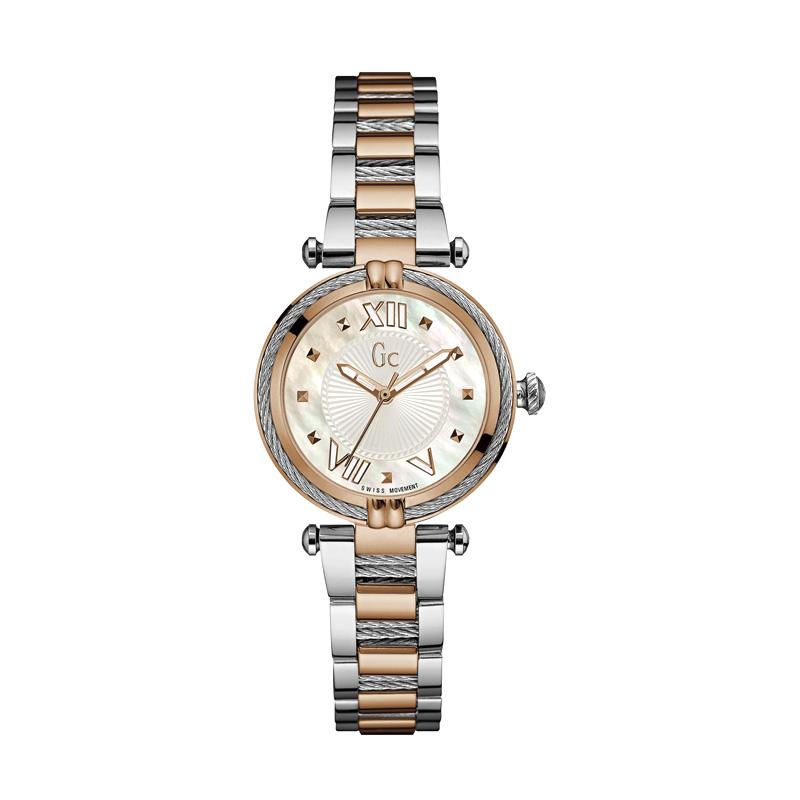 Guess Collection Gc Cablechic Y18002L1 Stainless Jam Tangan Wanita - Silver Rose Gold