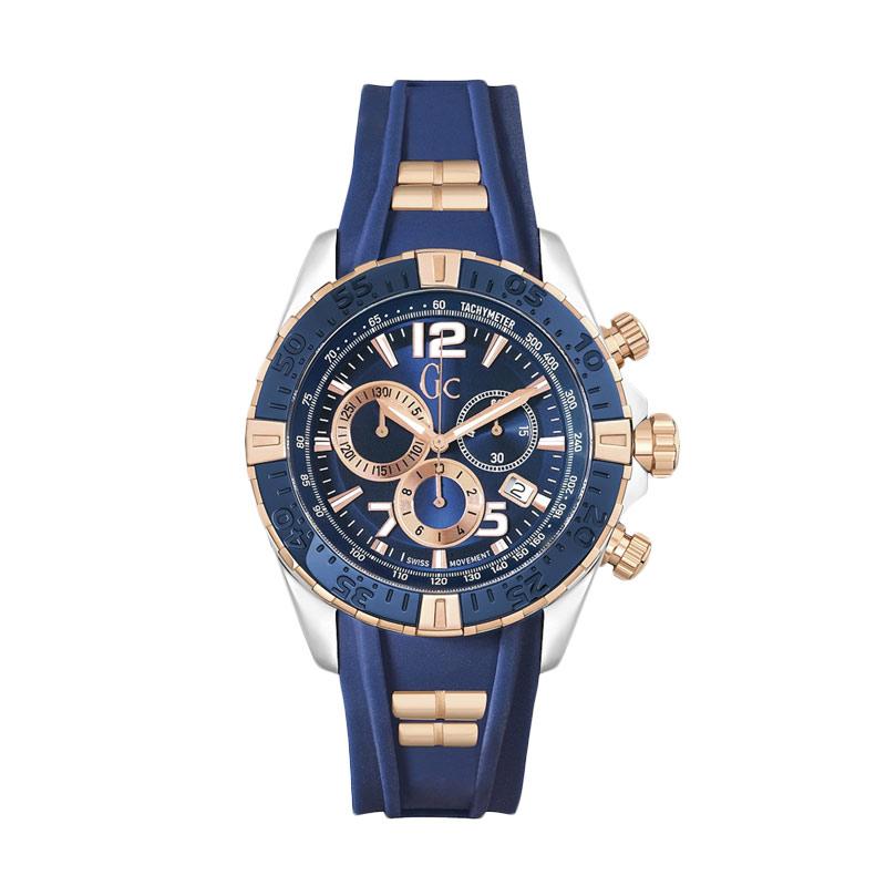 Guess Collection Y02009G7 Gc Sportracer Chronograph Jam Tangan Pria - Blue Rose Gold