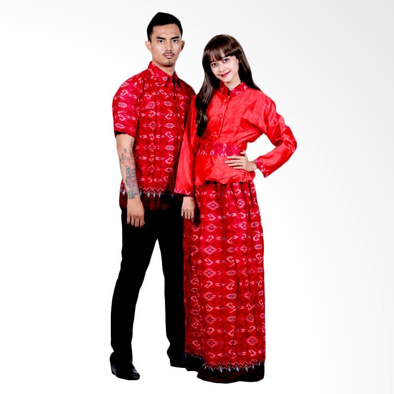 Batik Putri Ayu Solo Gamis Katun Velvet Premium SRG114 Baju Batik Couple - Merah