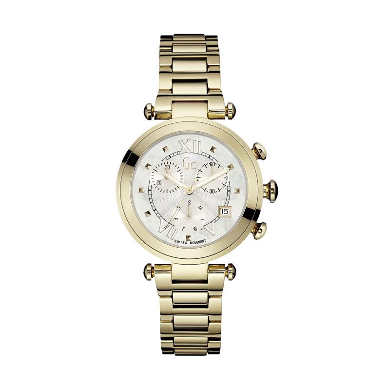Guess Collection Y05008M1 Gc Ladychic Chronograph Stainless Jam Tangan  Unisex Gold