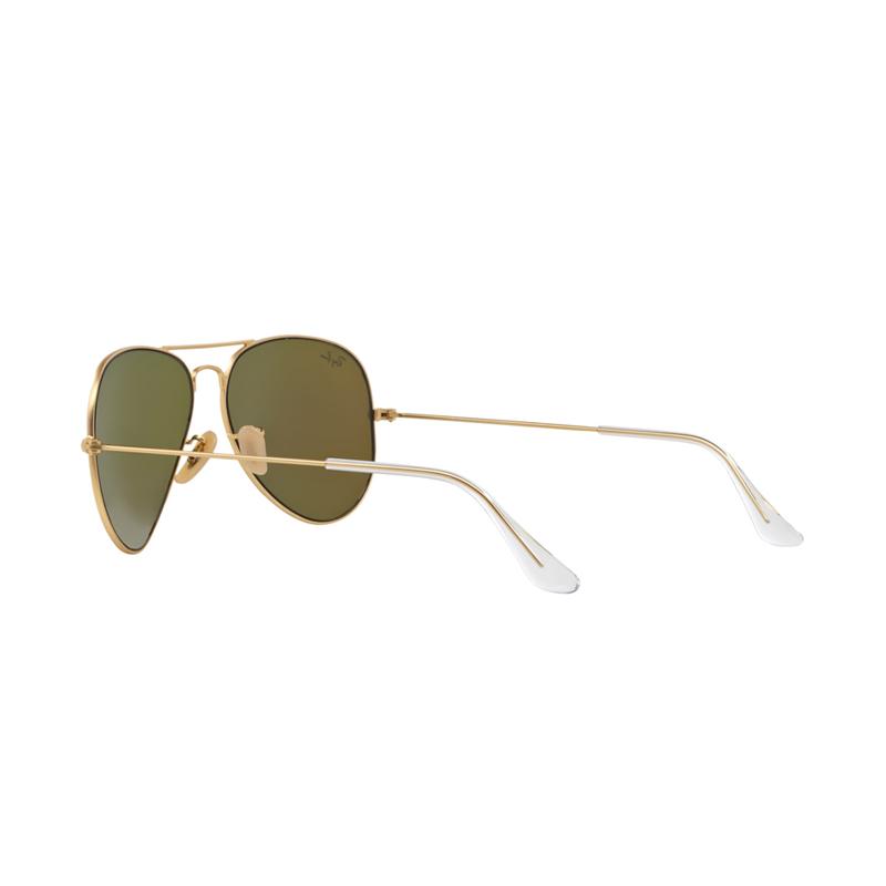 ray ban rb3025 unisex matte gold blue metal aviator sunglasses