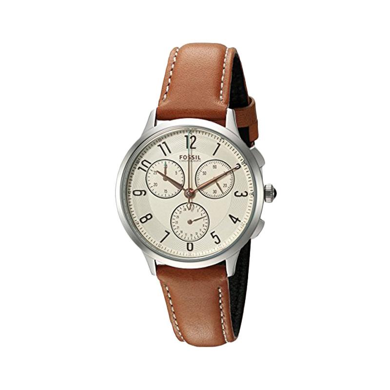 Fossil Ladies Edition D30H1310CH3014LSCKT Chronograph Leather Strap Multi Fungsi Jam Tangan Wanita