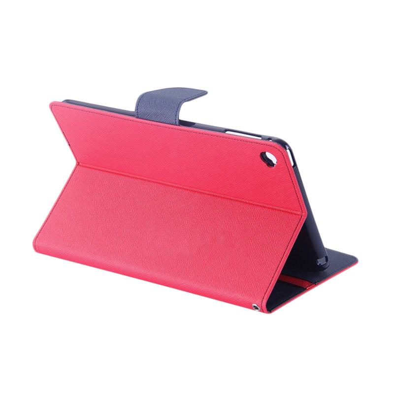 Goospery Mercury Original Wallet Fancy Diary Flip Cover Casing for iPad Mini 4 - Magenta Navy