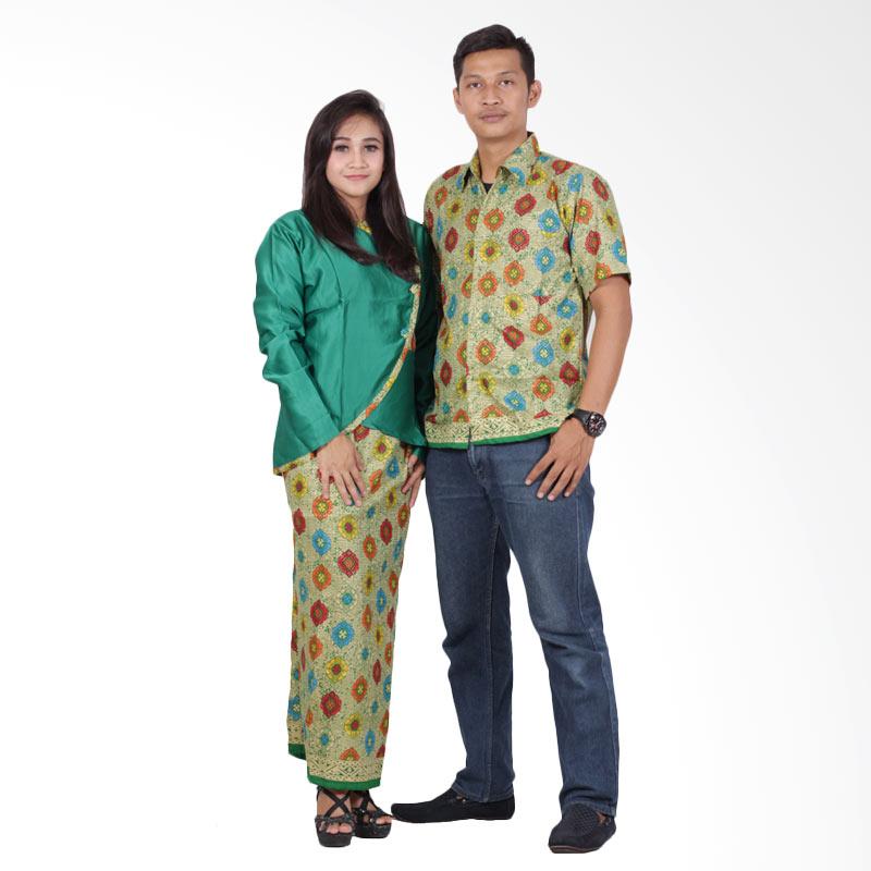 Batik Putri Ayu Solo Sarimbit Modern Semi Sutra Prada srd200 Baju Batik Couple - Hijau
