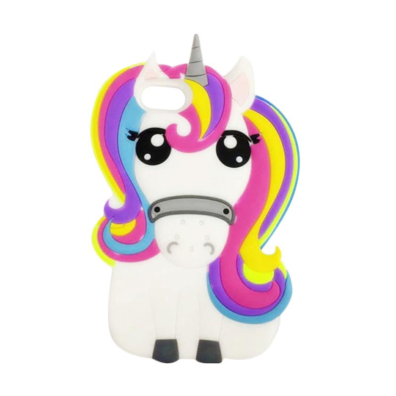 Jual Oem 3d Cartoon Cute Rainbow Unicorn Horse Silicone Protective