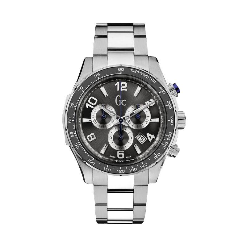 Guess Collection Technosport Chronograph Stainless Jam Tangan Pria X51002G5S - Silver Black
