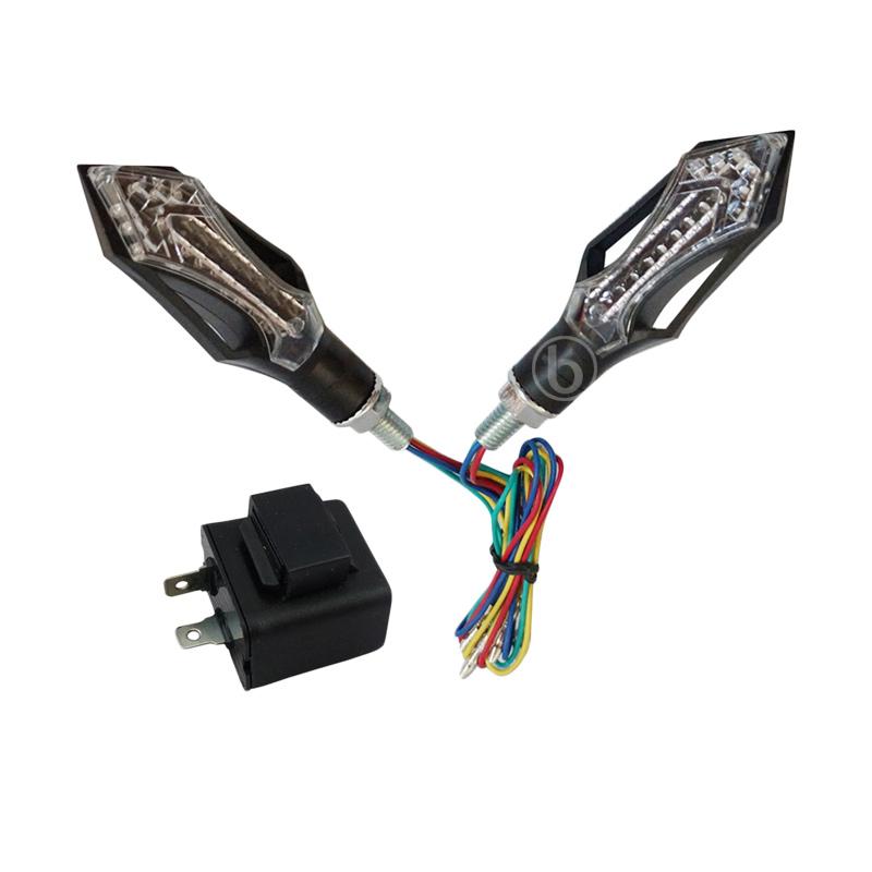 BOLAM LAMPU SEN COLOK Y7B VARIASI MOTOR LED STROBO WHITE ISI 2PCS. Source · harga MorTech Set Lampu Sein LED dan Stop Lamp with Flasher for Tiger Revo - ...