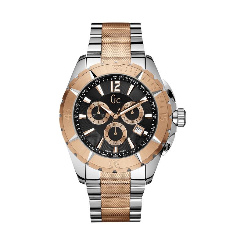 Jual Guess CollectionGc Sport Class XXL Chronograph Stainless Jam Tangan Pria X53003G2S Silver Rose Gold Black