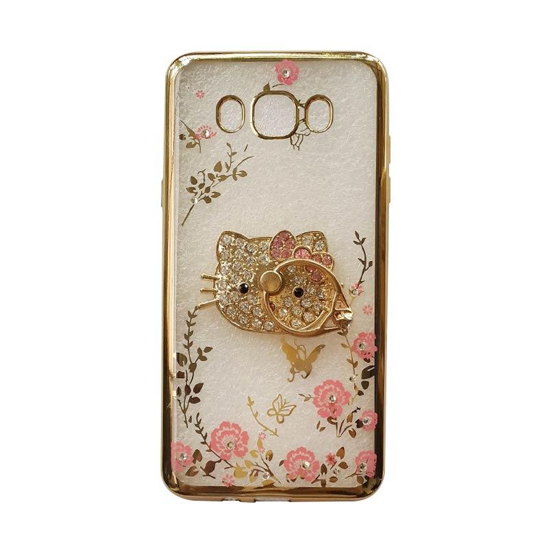 Priskilla Cell Jelly Transparan Shiny Chrome Plower List Softcase Casing for Samsung Galaxy .