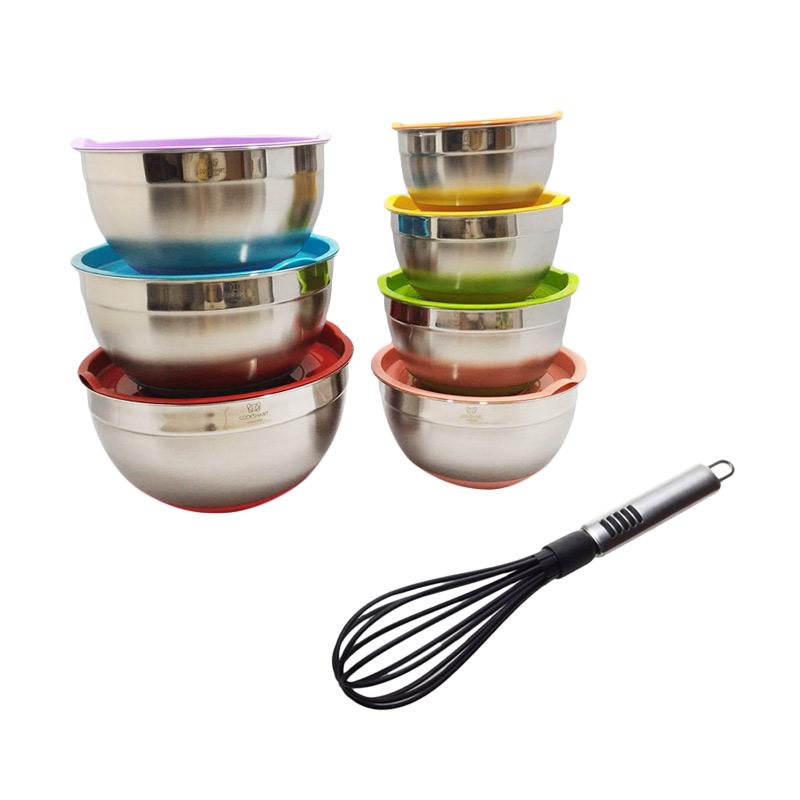 Jual Bundling Cooks Habit Covered Ss Mixing Bowls With Silicone