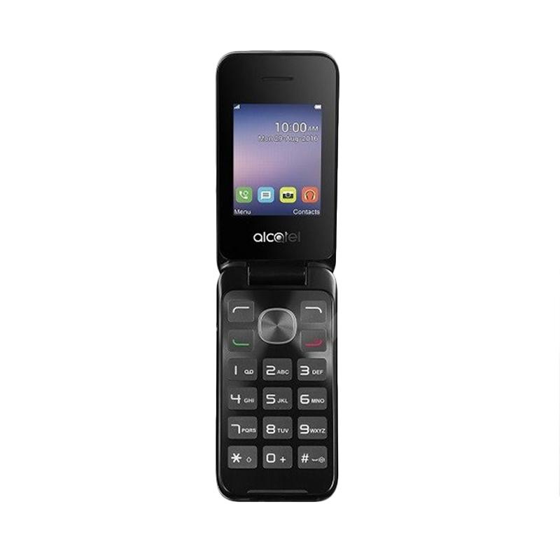 Alcatel 2051D Flip Handphone - Metal Silver