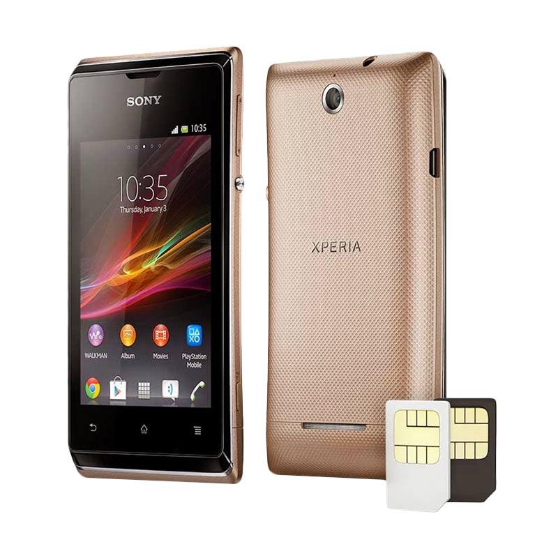SONY Xperia E Dual Smartphone - Gold [4 GB]