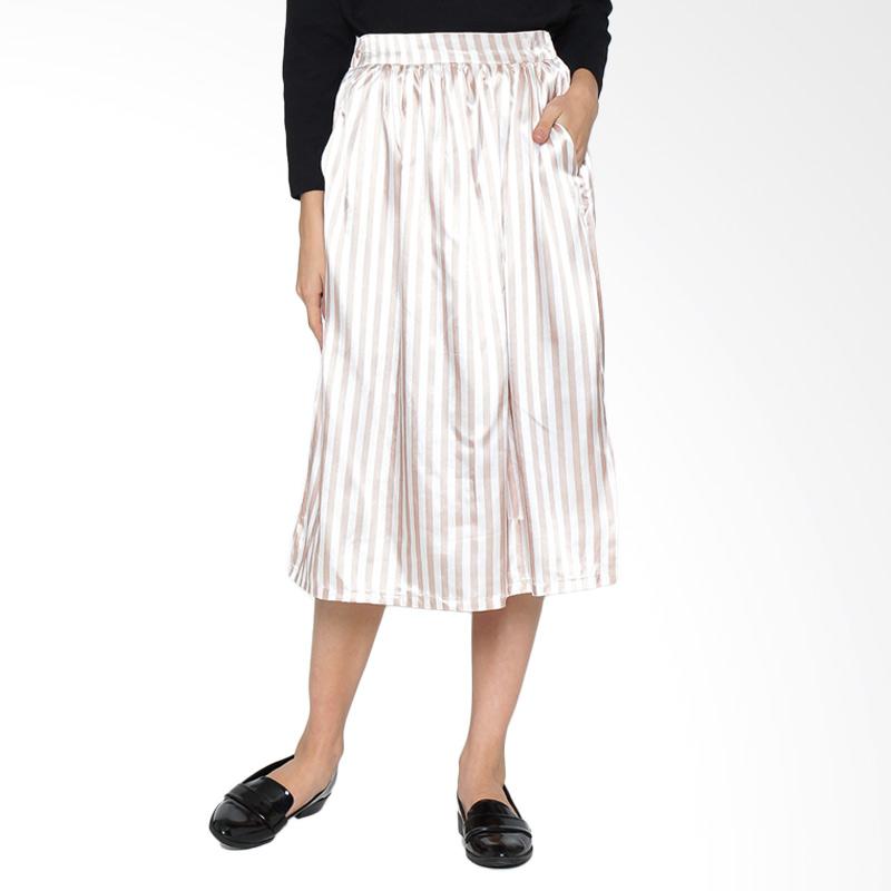 REE Stripe Midi Skirt - Brown