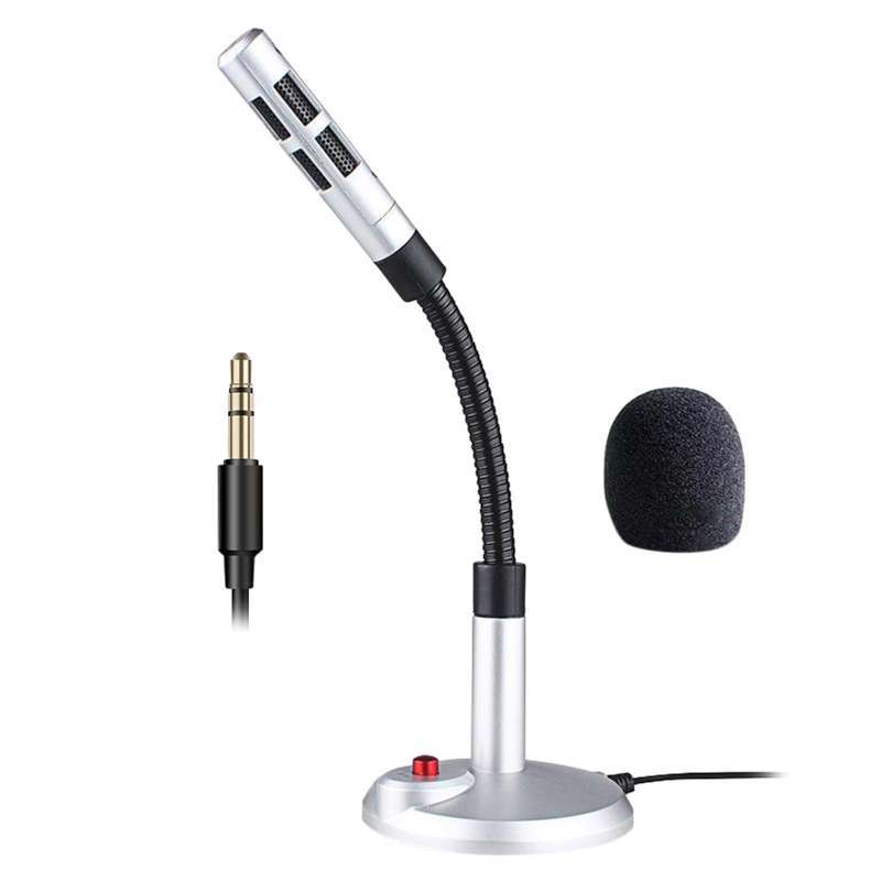 usb 3 5mm computer microphone plug play desktop omnidirectional condenser pc laptop mic with independent switch for voice video chat conference