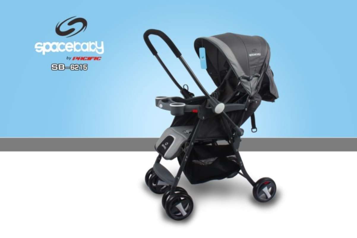 SPACE BABY Stroller SB 6215 Kereta Dorong Bayi Hadap Depan Belakang Brown
