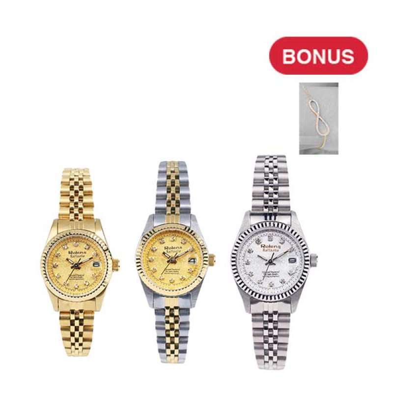 Jual ROLENS Lady Series Jam Tangan Wanita Plus Bonus Gelang