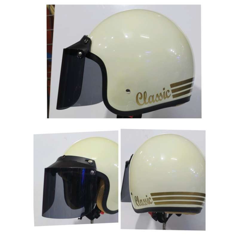 Jual Helm Bogo Dewasa Kaca Datar Flat Retro Classic Klasik Kaca Smoke Sni Pria Wanita Shb04 Murah Mei 2021 Blibli
